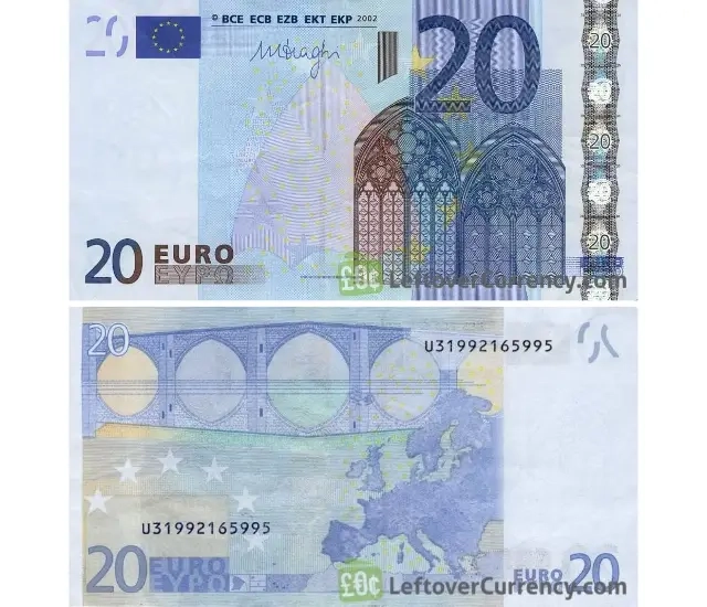 Vinte Euros EUR - Nota Antiga