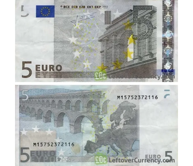 Cinco Euros EUR - Nota Antiga